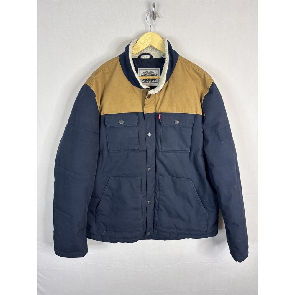 Levi’s Woodsman Quilted Puffer Jacket XL with Sherpa Collar